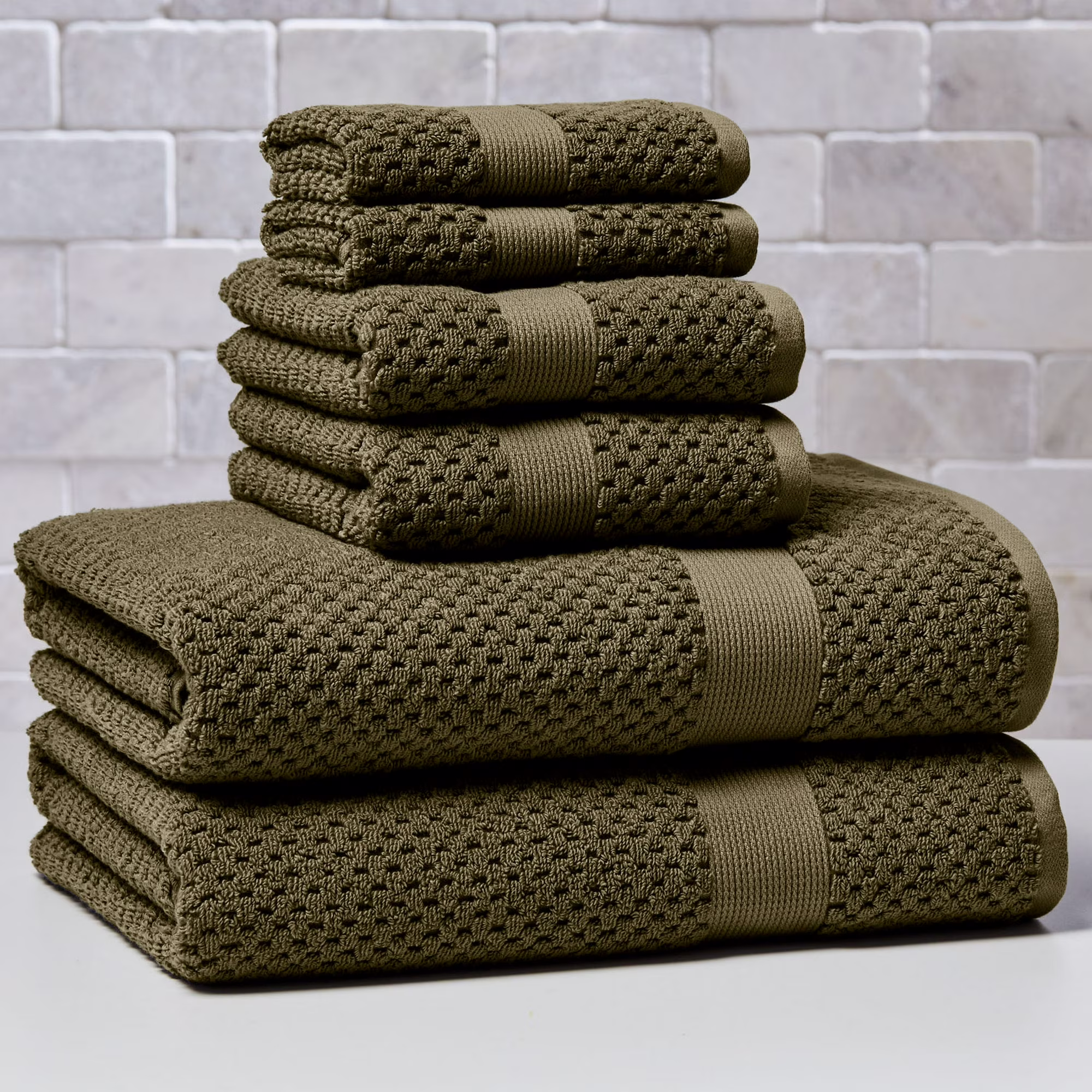 Better Homes & Gardens Signature Soft Cotton Popcorn Textured 6 Piece Towel Set,Sea Turtle