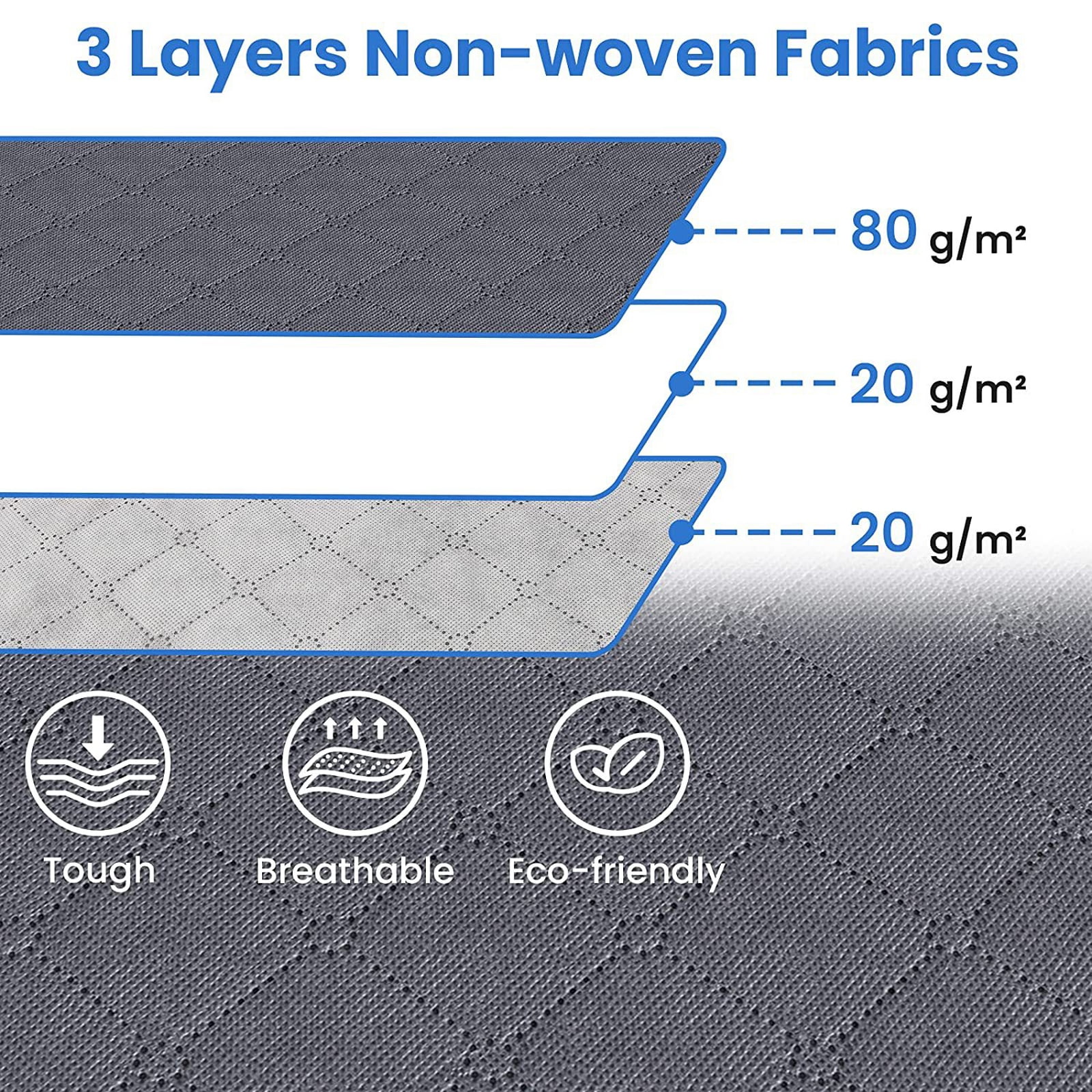 Dofulay 2 Pack Clothes Blanket Storage Bags Clothes Storage Containers 90L Large Capacity Foldable Nonwoven Closet Organizers for Comforters and Bedding,Gray - Image 6